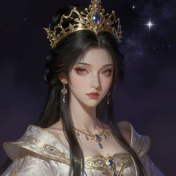 empress of the universe of life and death, portrait by audrey kawasaki elegant highly detailed digital painting artstation pixiv