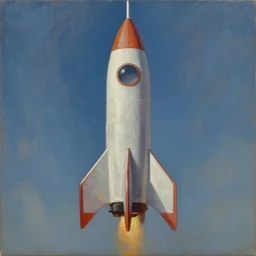 a painting of a rocket, oil on canvas, by edelfelt