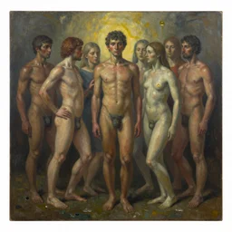 contemporary painting of imagination of humankind