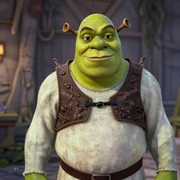 Shrek as Neo from The Matrix, early screen test, cinematic, Kodak 2383 film