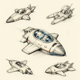 cat spaceship sketches