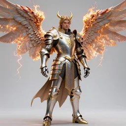 classicism character portrait, bright armor male dragon sorcerer with burning!!!!! + angel wings, ultra realistic, wide angle, intricate details, thunder artifacts, sharp focus, highly detailed by peter mohrbacher, hajime sorayama, wayne barlowe, boris vallejo, aaron horkey, gaston bussiere, craig mullins