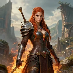 highly detailed mythpunk portrait photo of a flamewalker in a scenic dystopian environment, hyperrealistic illustration by william didier - pouget