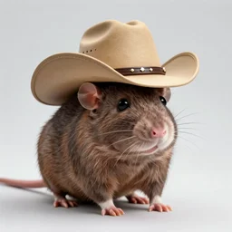 texan rat wearing cowboy hat, hyperrealistic, octane render