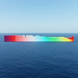 giant spectrum bars stretching across the horizon of the ocean, hip hop, vaporwave, abstract, neon, illustration by Liechtenstein, detailed, 4k