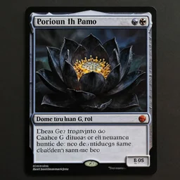 a beautiful and hyperdetailed trading card of a black lotus flower, centered in fram, in the style of magic the gathering!!!!, ultrawide lens, 8 k, volumetric lighting, cinematic, find detail, cell shaded, intricate detail, octane render, art by chris rahn and andreas rocha and alayna danner and adam paquette