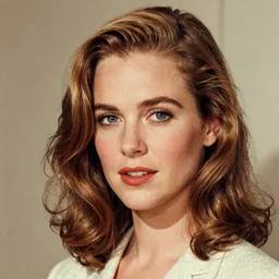 “Sarah Paulson portrait, color vintage magazine illustration 1950”