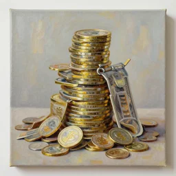 I need to get rich and Stable Diffusion won't let me. Oil Canvas