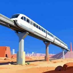 concept art monorail shonan in martian landscape, brutalism, colorful, syd mead, norman rockwell, junichi higashi, isamu imakake, 4 k resolution, octane render, intricate, balance, ultra detailed, medium full shot, volumetric lighting, cinematic lighting + masterpiece,