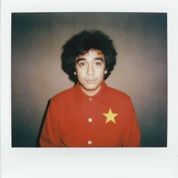 polaroid george costanza as in red communist clothing, 1 9 7 0 s, colored, by nan goldin