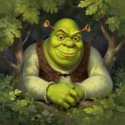 shrek hiding in the bushes, highly detailed, digital painting, artstation, concept art, smooth, sharp focus, illustration, art by artgerm and greg rutkowski and alphonse mucha