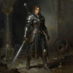 a oil painting full body character portrait of a alchemical crucifier in the style of dark souls in the style of darkest dungeon trending on artstation deviantart pinterest detailed realistic hd 8 k high resolution