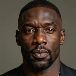 idris elba by kehinde wiley and rembrandt. photorealistic facial features, portrait, detailed face, ultra high details, large, close - up.