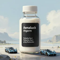 concept art of a pagani dietary supplement with white liquid in a transparent bottle with big black sticker on it, by aenaluck, artgerm and roberto ferri and greg rutkowski, light blue and white tones, digital painting, artstation, concept art, smooth, sharp foccus ilustration hq