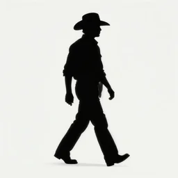 a silhouette of a man wearing a cowboy hat walking down a dusty road at dusk away from a forest engulfed in a towering inferno