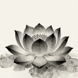 Black Lotus in the style of Chinese watercolor