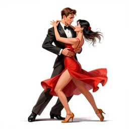 Dancing Gesture draw  by Stanley Artgerm Lau, Gesture draw, Salsa Dance, couple, lady using red dress, guy using a fancy suit, Salsa tricks,  WLOP, Rossdraws, James Jean, Andrei Riabovitchev, Marc Simonetti, and Sakimichan, trending on artstation