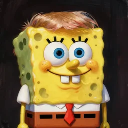 A portrait of Trump in spongebob style