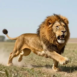 lion chasing bob ross screaming