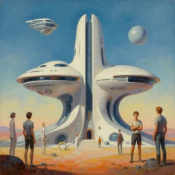 photorealistic image of a retro futurism, martian architecture | | organic painting by jakub gazmercik, max masnyy, jakub gazmercik, beeple, patrick faulwetter, heavenlydaemonic, and mc escher, surrealism, trending on artstation