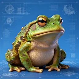 portrait of the angry but cute toad, in the style of Greg Broadmore and Arthur Rackham,trending on artstation, light lighting side view,digital art,surrealism ,macro,blueprint ,vaporwave ,