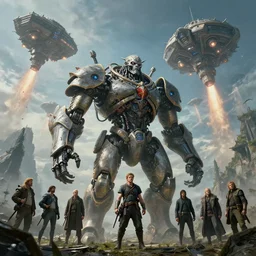 highly detailed elden ring portrait photo of a giant hypermind robotic golurk in a scenic dystopian environment. a fleet of even bigger massive spacecrafts lift off in the background, starting engines nitro jet drive, hyperrealistic illustration by william didier pouget, tomasz alen kopera, peter mohrbacher, donato giancola, joseph christian leyendecker wlop and boris vallejo
