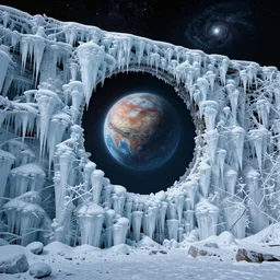a wall freeze found on an alien planet describing space