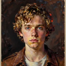 oil portrait painting of actor joseph quinn as eddie munson in stranger things, beautiful, William Goddard poster