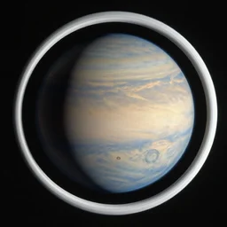 wide rings around planet, seen from above, painted by greg rutkowski