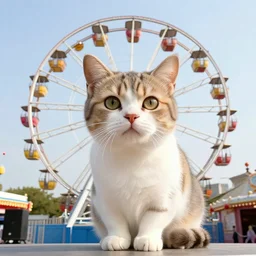 cat!!,!! ferris wheel!!, tivoli, amusement park, photo