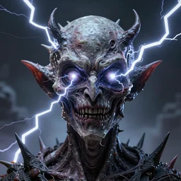 headless jason fused with a epic weirdly poltergeist lovecraft space headless demon lightning storm, spiky skin, creepy, melting, lightning coming out of the eyes, creepy, photo, portrait, 3 d, high details, intricate details, by vincent di fate, artgerm julie bell beeple, 9 0 s, smooth gradients, volumetric lightning, high contrast, duo tone, depth of field, very coherent symmetrical artwork