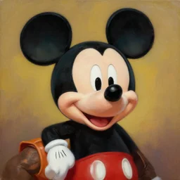 portrait of lebron james dressed as mickey mouse, oil on canvas by william sidney mount, digital art, award winning