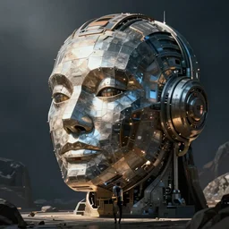 a large sci fi headress made of ppanels