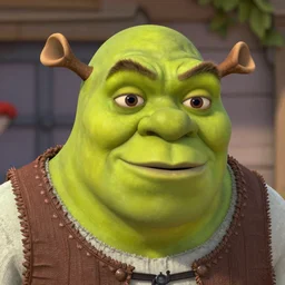 shrek fromthe marvelous misadventures of flapjack, very detailed face