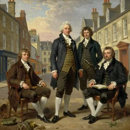 jean-Baptiste Monge and Solomon Joseph Solomon and Richard Schmid and Jeremy Lipking victorian genre painting portrait painting of an english 19th century english stone streat with shops and stores