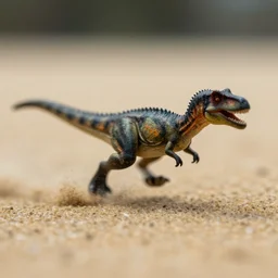 kodak portra 4 0 0, 5 0 mm leica summicron f 1. 2, macro photo of a tiny dinosaur running fast on sand, fast shutter speed, motion blur, tiny gaussian blur, highly detailed, highly intricate, depth of field, low contrast, wide aperture, action photography