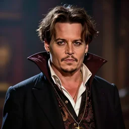 a portrait of Johnny Depp as Disney villain, disney cartoon by Keane, Glen