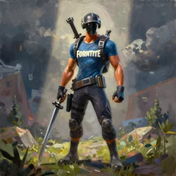 an oil painting of fortnite