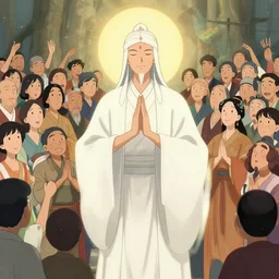 a god appearing in the front of everyone