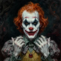 grunge drawing of a clown by - Zdzisław Beksiński , corpse bride style, horror themed, detailed, elegant, intricate