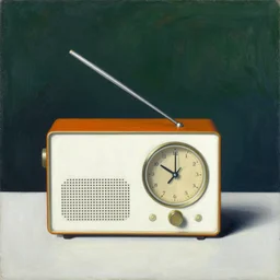 born under a bad sign, watches, radios, good luck and trouble are my only friends, colors white!!!!!!!, orange, dark green, dark blue!! abstract oil painting, by leonara carrington, by rene magritte