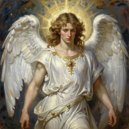 a single portrait of the archangel michael by Jovana Rikalo, by ruan jia, by austin osman spare, by tom bagshaw, a delicate oilpainting, highly ornamental