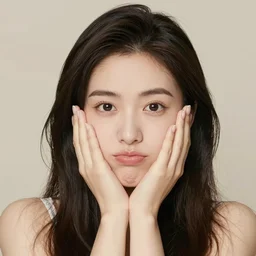 beautiful girl making silly faces