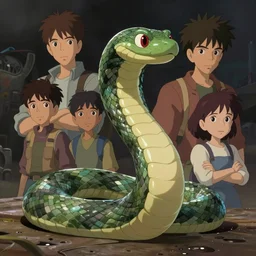 protraitsnake from metal gear, studio ghibli, pixar and disney animation, sharp, rendered in unreal engine 5, highly detailed, digital painting, artstation, concept art, smooth, sharp focus, illustration, wide angle, artbook, wallpaper, splash art, promo art, dramatic lighting, art by artgerm and greg rutkowski and bo chen and jin xiaodi