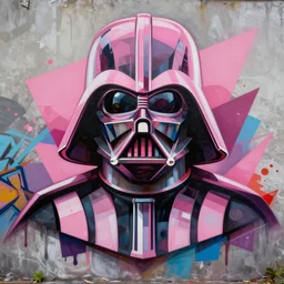 Pink Darth Vader picture by Sachin Teng, asymmetrical, Organic Painting , realistic, Powerful, geometric shapes, hard edges, graffiti, street art:2 by Sachin Teng:4