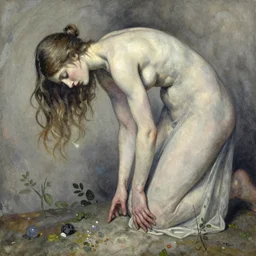 ephemeral piece titled we bow before this alien god, female, highly detailed oil on watercolor wood block print by gaston bussiere, craig mullins, j. c. leyendecker 8 k