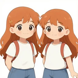 cute ginger girls in the style of Loish