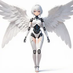 anime art , cute and beautiful full body female broken cyborg angel in pieces, white black fade braided hair, dark light night braided hair, highly intricate detailed, braided hair, advanced digital glitch anime art, GTA V Loading screen, concept art, wlop and rossdraws and Sakimimichan