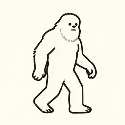 a very simple outline of bigfoot, illustration