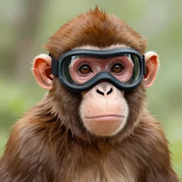 a digital art drawing of a monkey wearing a ski mask